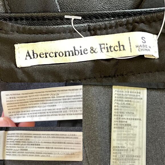 Abercrombie & Fitch Faux Wrap Skirt | Black Vegan Leather - Picture 8 of 8